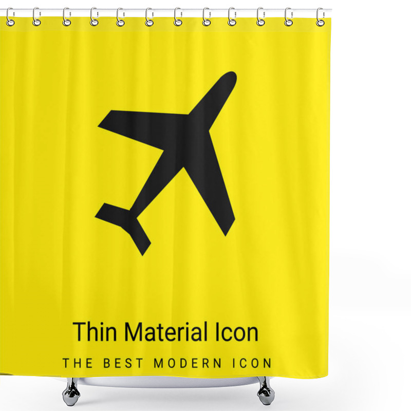 Personality  Airliner Minimal Bright Yellow Material Icon Shower Curtains