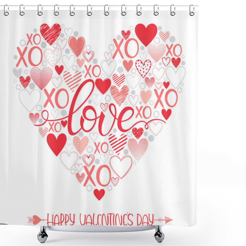 Personality   Romantic Heart Illustration  Shower Curtains