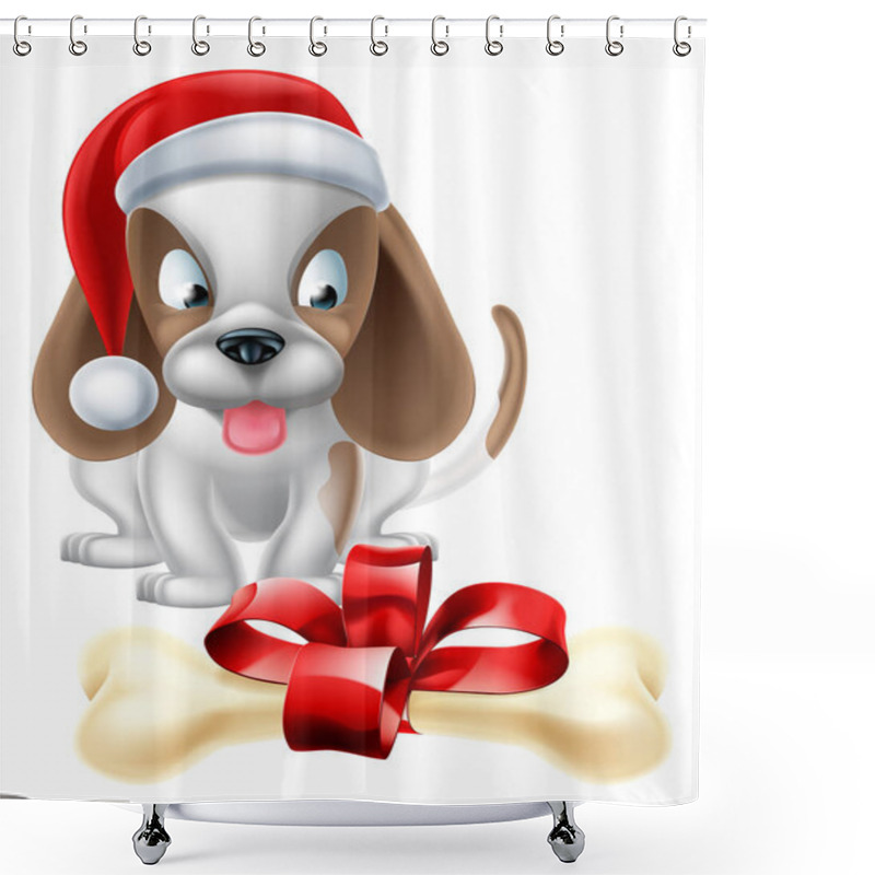 Personality  Christmas Cartoon Dog Shower Curtains