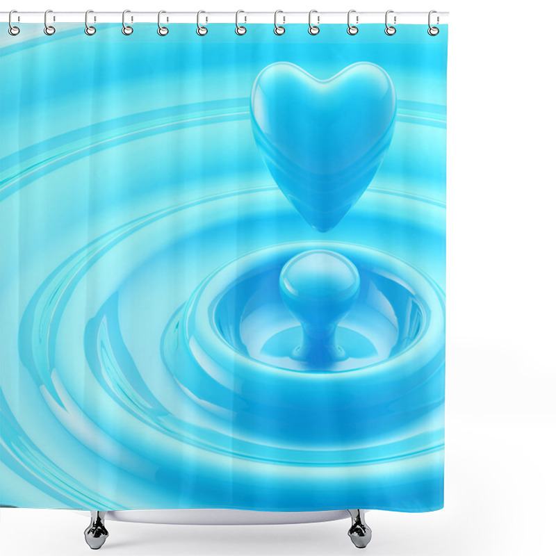 Personality  Heart Shaped Liquid Drop In A Waves Shower Curtains