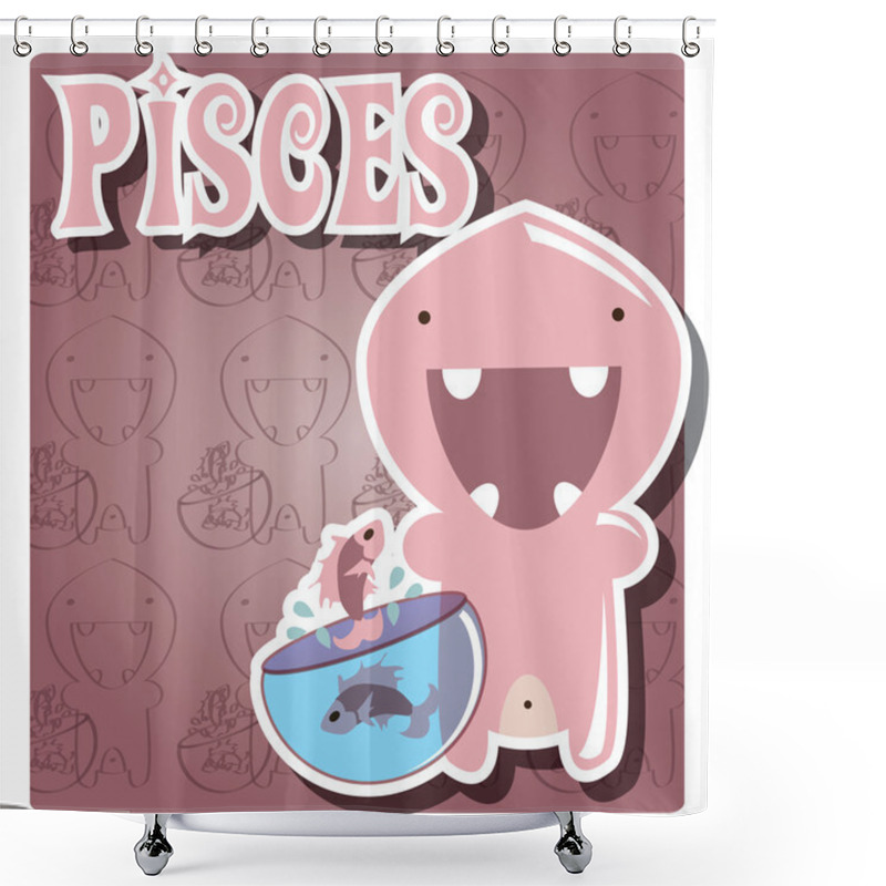 Personality  Zodiac Sign Pisces Shower Curtains