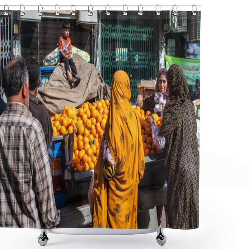 Personality  Local Women At Fruit Market Shower Curtains