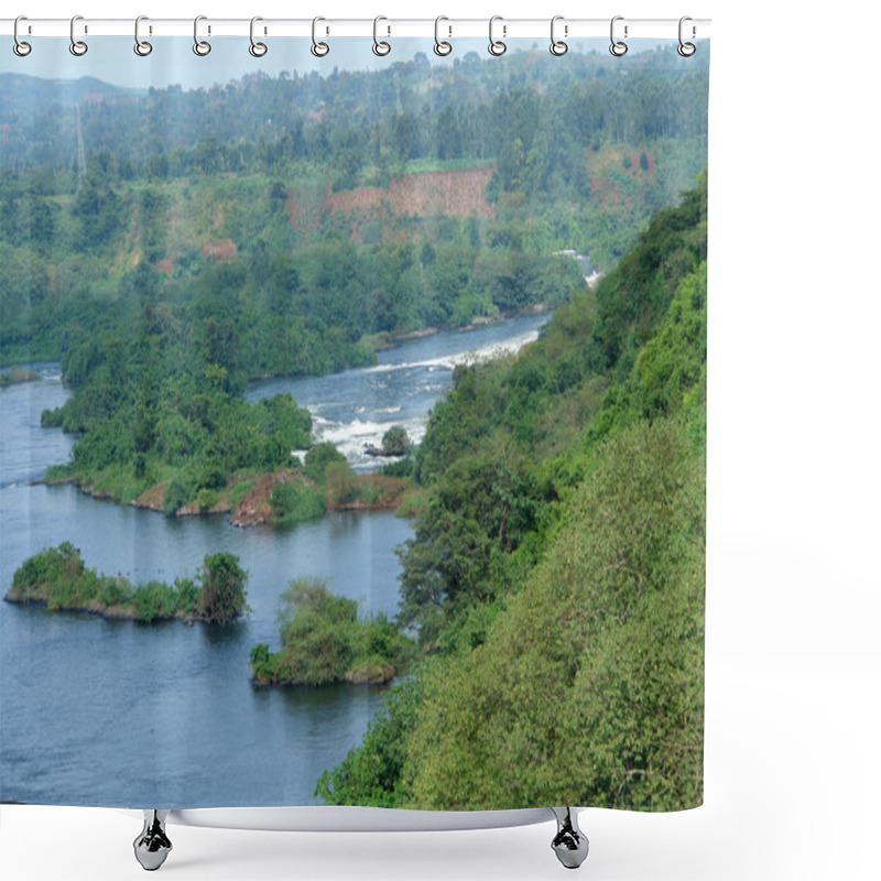 Personality  Aerial View Around Bujagali Falls In Africa Shower Curtains