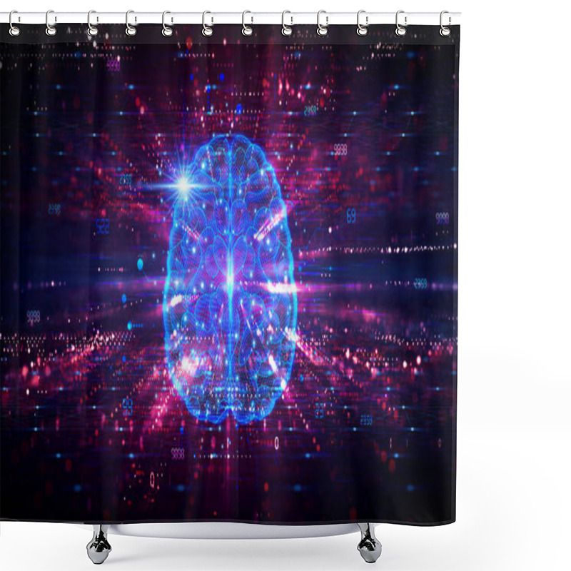 Personality  Computational Neuroscience And Neuroinformatics - The Study Of Brain Functions Using Computational Methods - Conceptual Illustration Shower Curtains