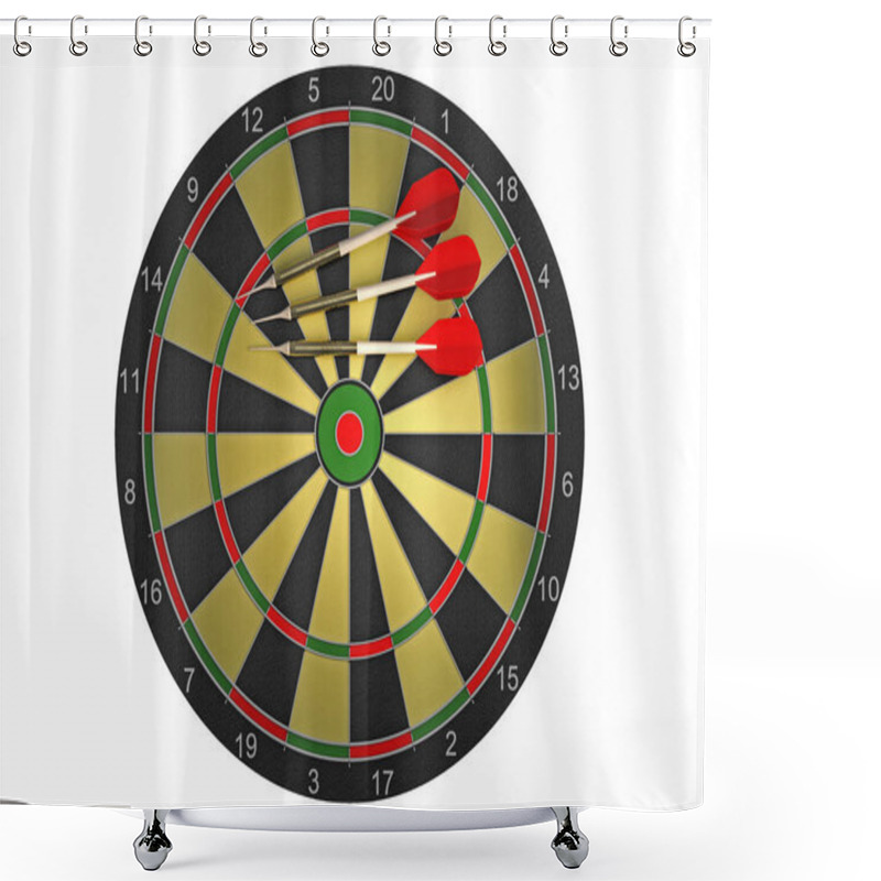 Personality  Darts 3D Rendering. Shower Curtains