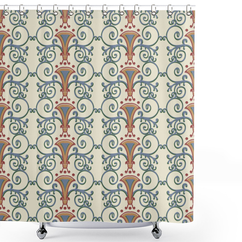 Personality  Seamless Pattern Stylized The Ancient Roman Shower Curtains