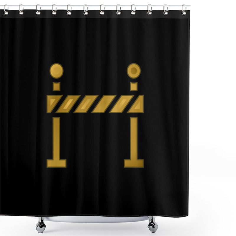 Personality  Barrier Gold Plated Metalic Icon Or Logo Vector Shower Curtains