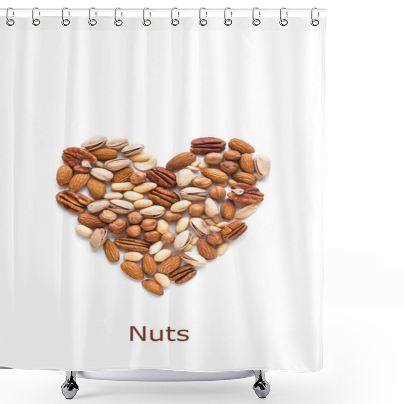 Personality  Nuts In Shape Of Heart Shower Curtains