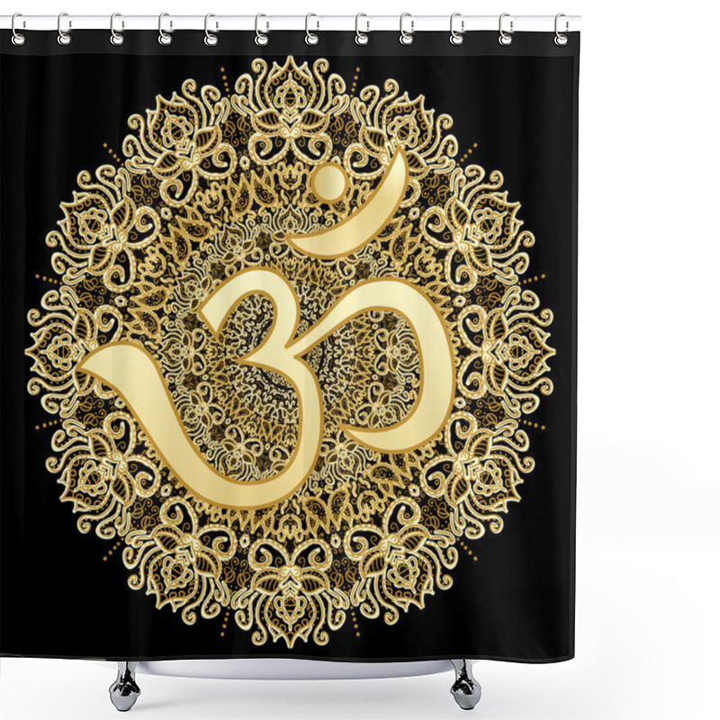 Personality  Om Sing On  Mandala Background Shower Curtains