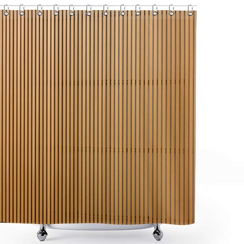 Personality  Texture Of Wood Lath Wall Shower Curtains