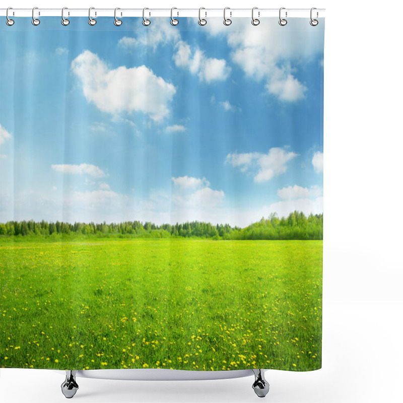 Personality  Field Of Spring Flowers And Perfect Sky Shower Curtains