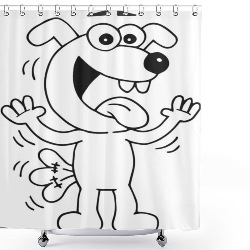 Personality  Happy Dog Shower Curtains