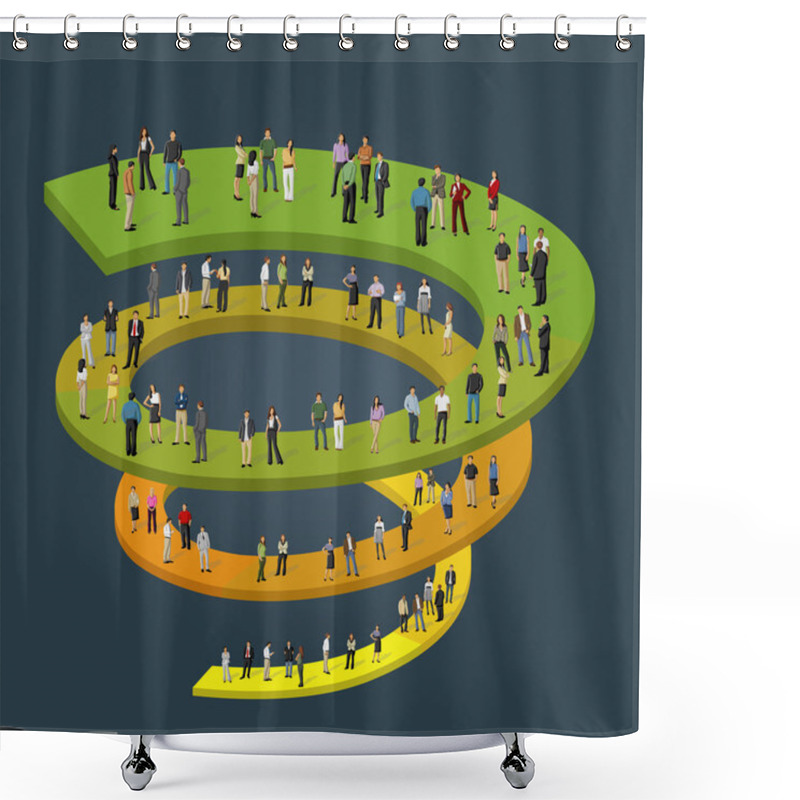 Personality  Business On Spiral Work Flow Shower Curtains