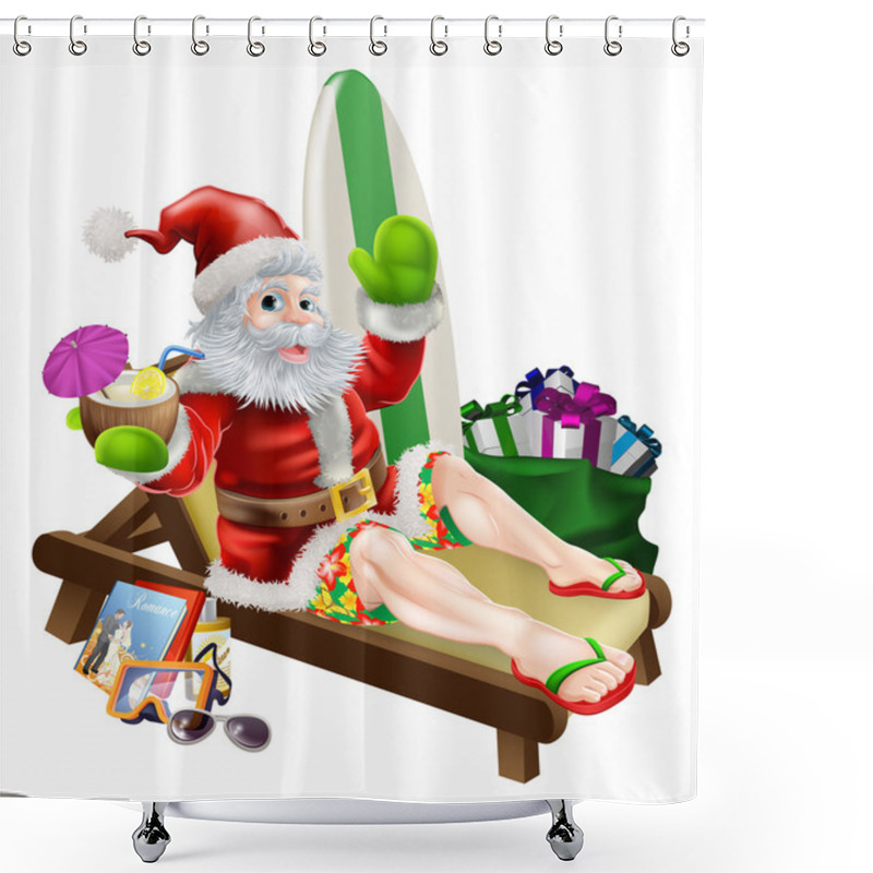 Personality  Surf Summer Santa Shower Curtains