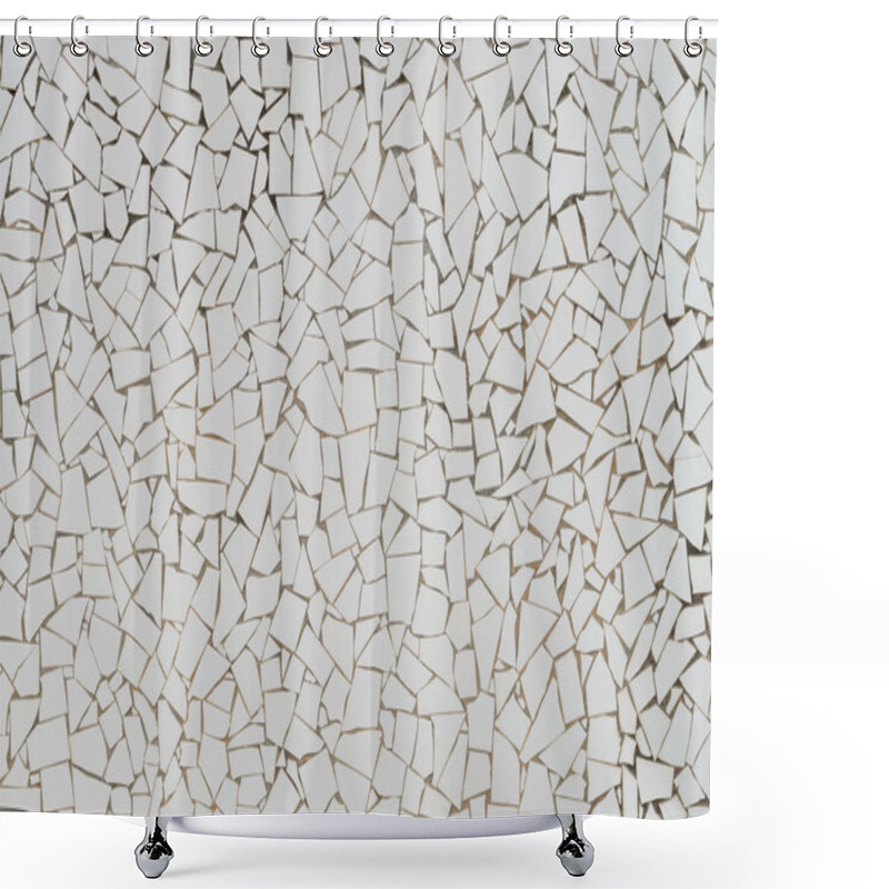 Personality  White Broken Tiles Wall Shower Curtains