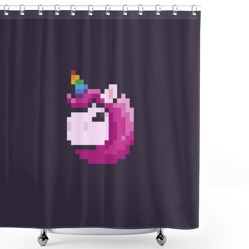 Personality  Pixel Art Unicorn Shower Curtains