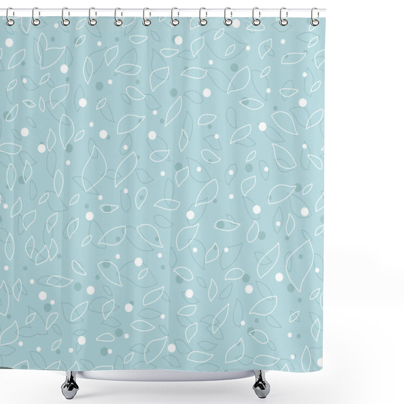 Personality  Seamless Pattern From Leaves And Dots Shower Curtains