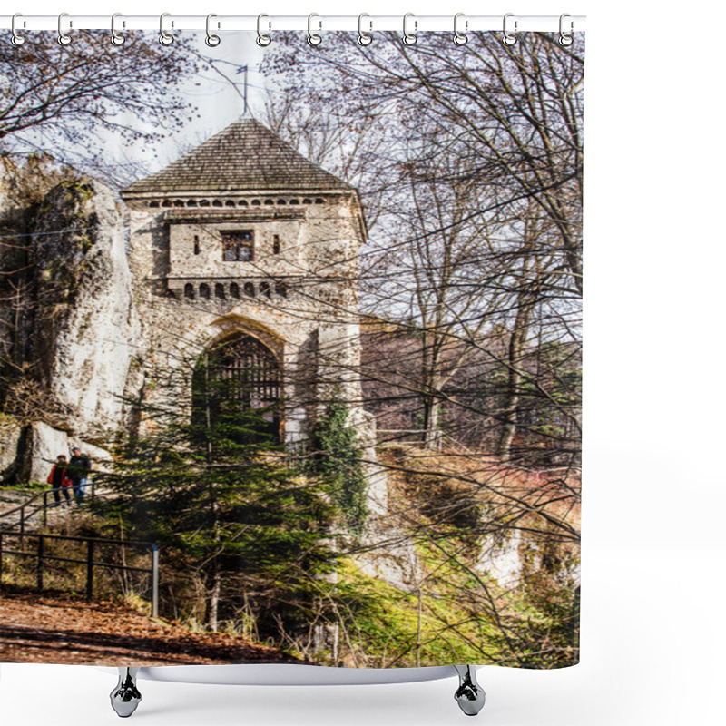 Personality  Castle Ruins On A Hill Top In Ojcow, Poland Shower Curtains