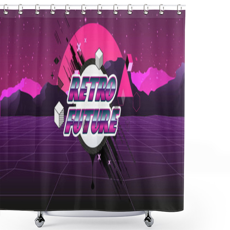 Personality  80s Retro Sci-Fi Background  Shower Curtains