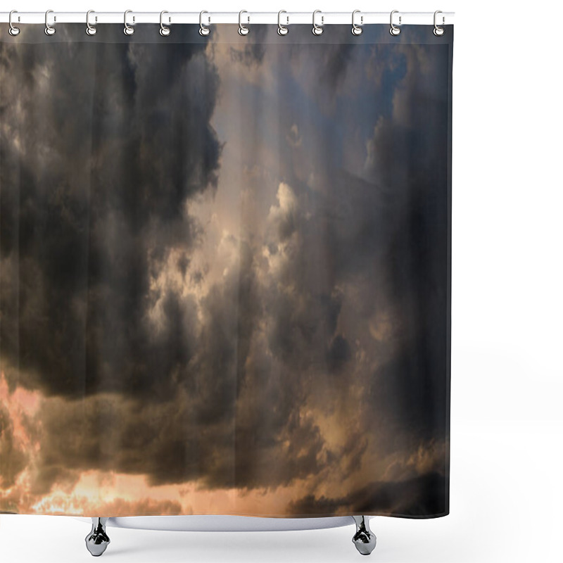 Personality  Low Angle View Of Stormy Clouds Seen In Sky Shower Curtains