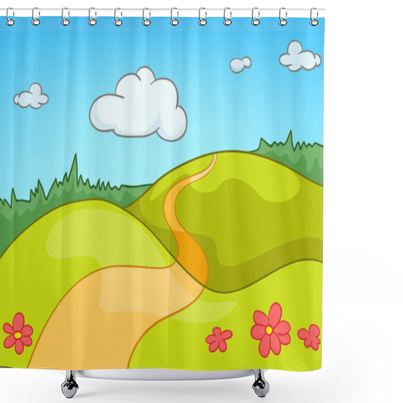 Personality  Cartoon Nature Landscape Shower Curtains