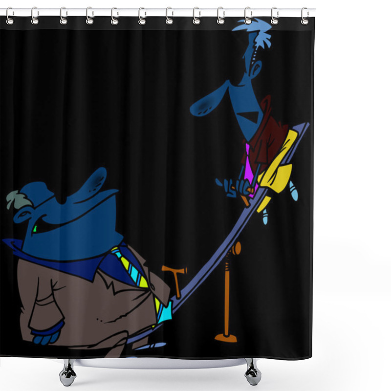 Personality  Cartoon Business Teeter Totter Shower Curtains