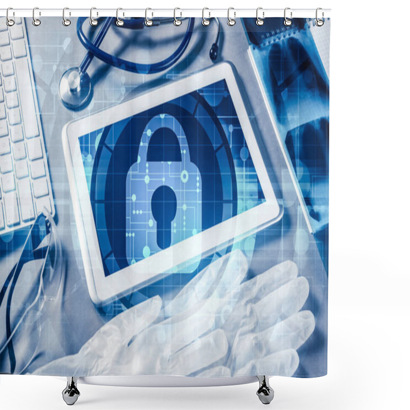 Personality  Tablet Pc And Medicine Tools  Shower Curtains