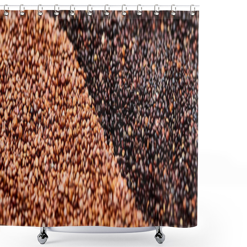 Personality  Panoramic Shot Of Roasted Buckwheat And Black Quinoa Shower Curtains