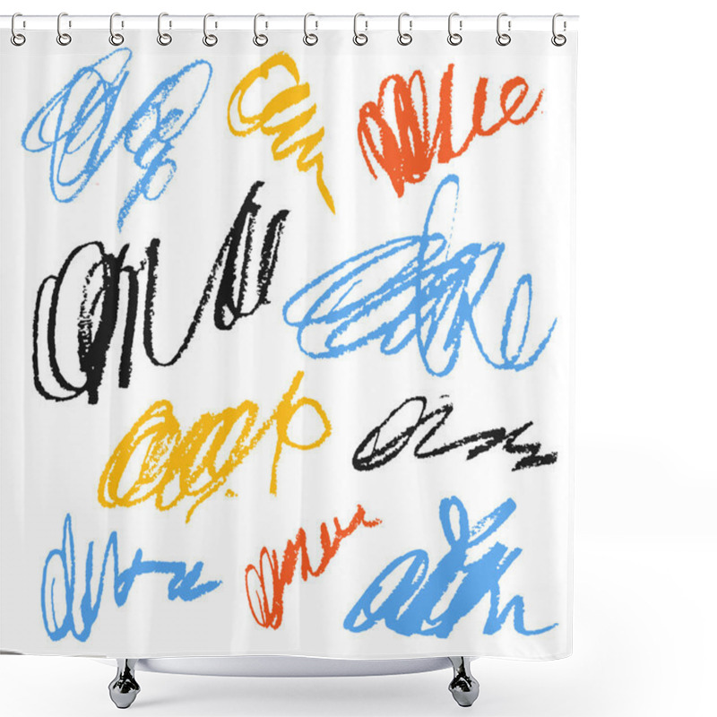 Personality  Textures Made With Oil Pastel Texture Shower Curtains