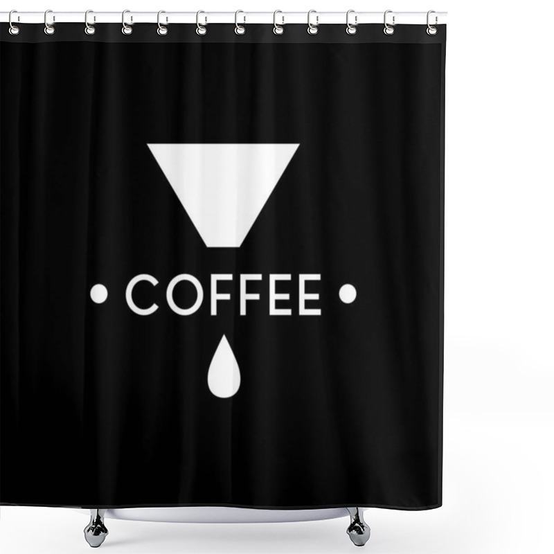 Personality  Speciality Coffee Logo Icon, Vector Black Illustration Shower Curtains