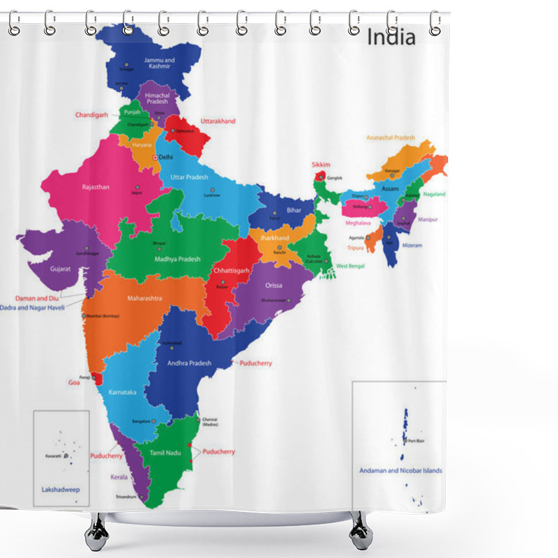 Personality  India Map Shower Curtains