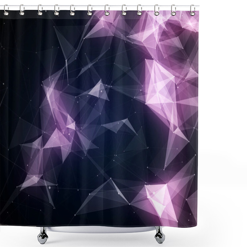 Personality  Abstract Violet Triangle Particles Shower Curtains