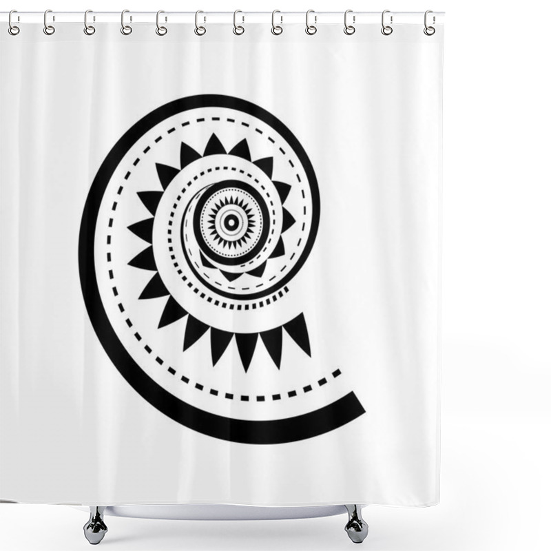 Personality  Maori Style Spiral Tattoo Shower Curtains