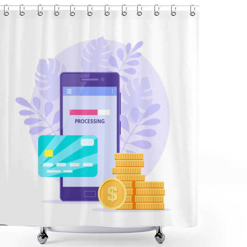 Personality  Mobile Payment Concept Shower Curtains