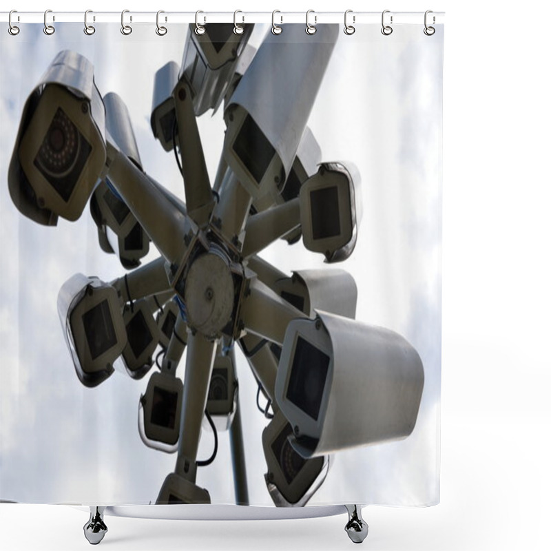 Personality  'nest' Of Surveillance Cameras Shower Curtains