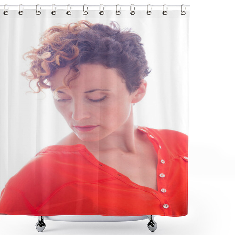 Personality  Portrait Of A Girl. Emotion: Sadness Shower Curtains