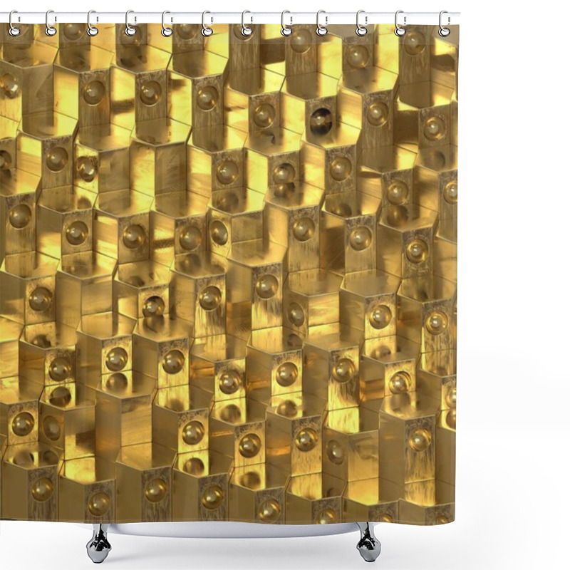 Personality  3d Abstract Geometric Hexagonal Pattern Shower Curtains