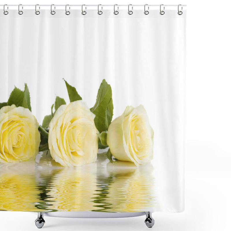 Personality  Three Yellow Roses Shower Curtains