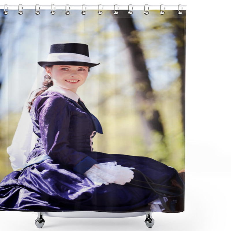 Personality   Portrait Of The Horsewoman. Shower Curtains