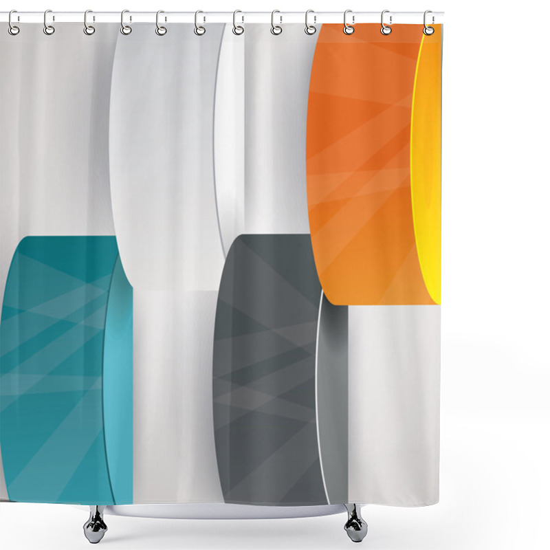 Personality  Vector Pillars With Your Indicators, Business Infographics Templ Shower Curtains