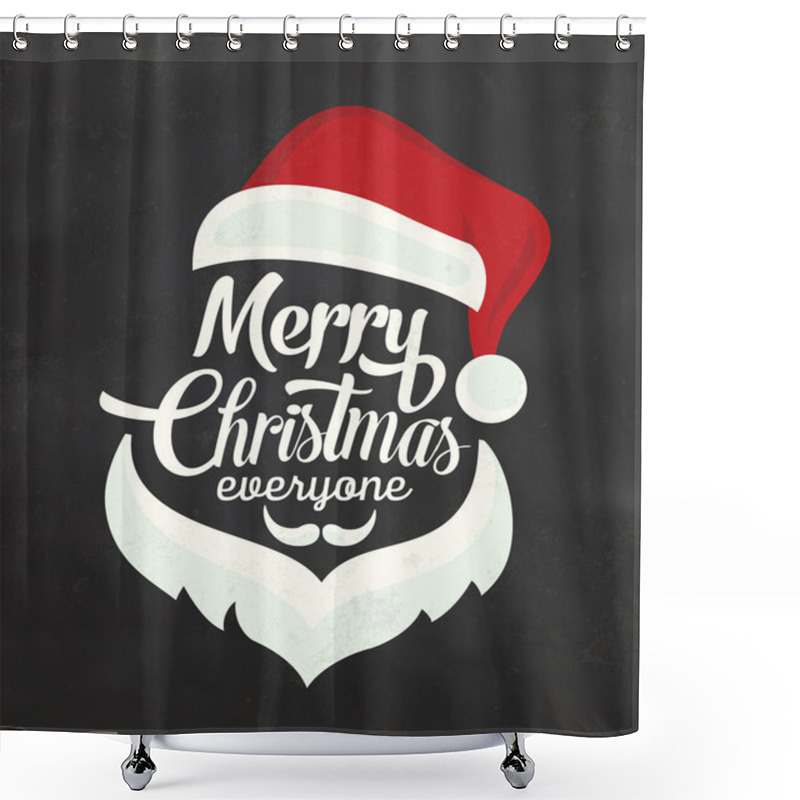 Personality  Christmas Typographic Background Shower Curtains