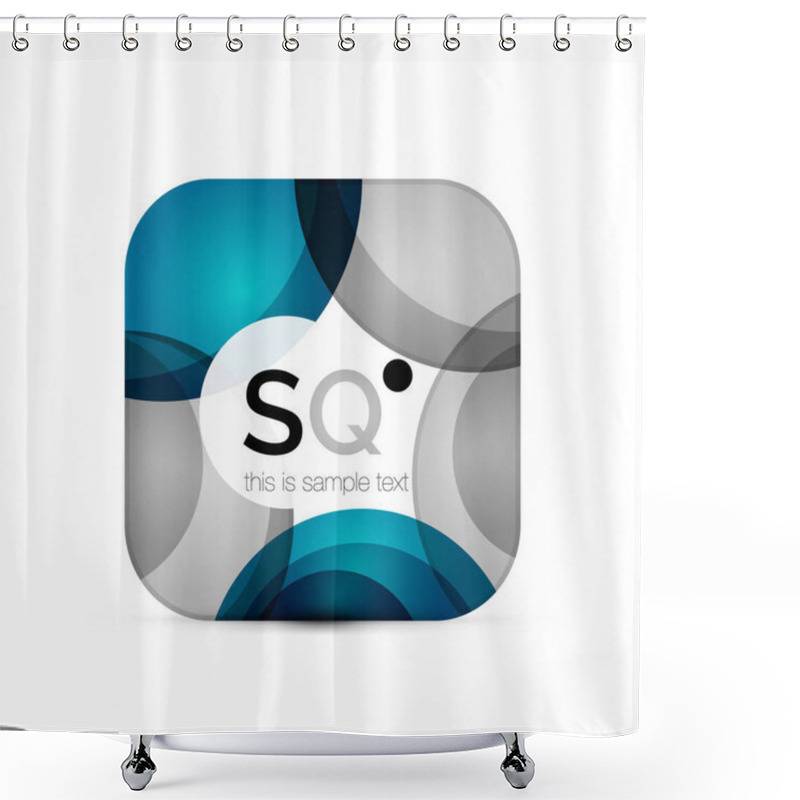 Personality  Vector Square Geometric Abstract Business Emblem Shower Curtains