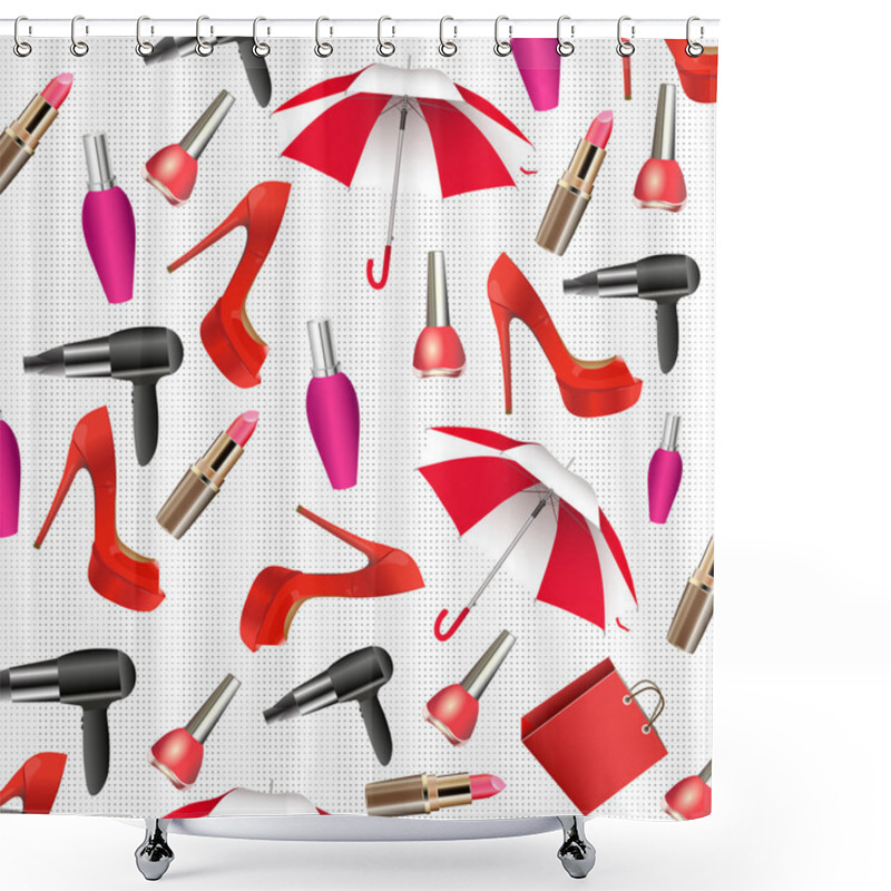 Personality  Vector Pattern With Women Theme Images Shower Curtains