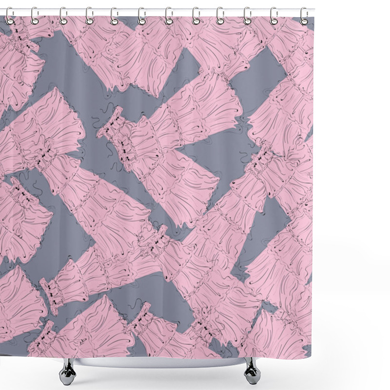 Personality  Vector Background With Dresses. Shower Curtains