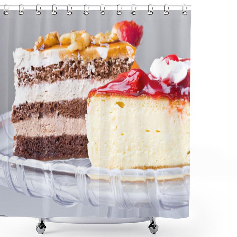 Personality  Delicious Gourmet Cheese Cake Desserts Shower Curtains