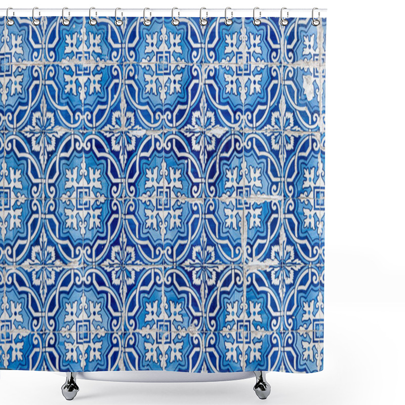 Personality  Traditional Portuguese Glazed Tiles Shower Curtains