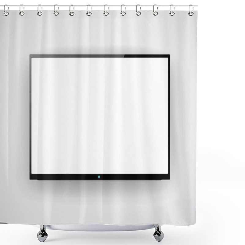 Personality  Led Tv Hanging On The Wall Shower Curtains