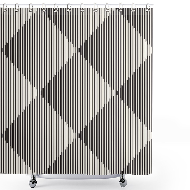 Personality  Vector Seamless Lattice Pattern. Modern Stylish Texture With Monochrome Trellis. Repeating Geometric Grid. Simple Design Background.  Shower Curtains