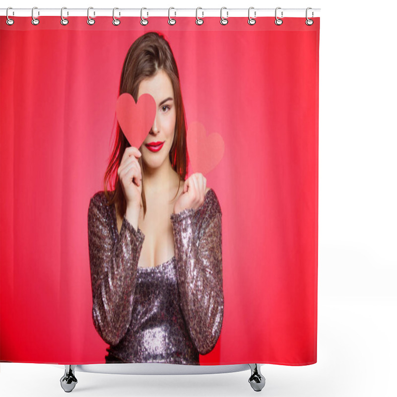 Personality  I Am In Love. Romantic Greeting. Be My Valentine. Valentines Day Party. I Love You. Sensual Girl With Decorative Heart. Love And Romance. Valentines Day Sales. Sexy Woman In Glamour Dress Shower Curtains