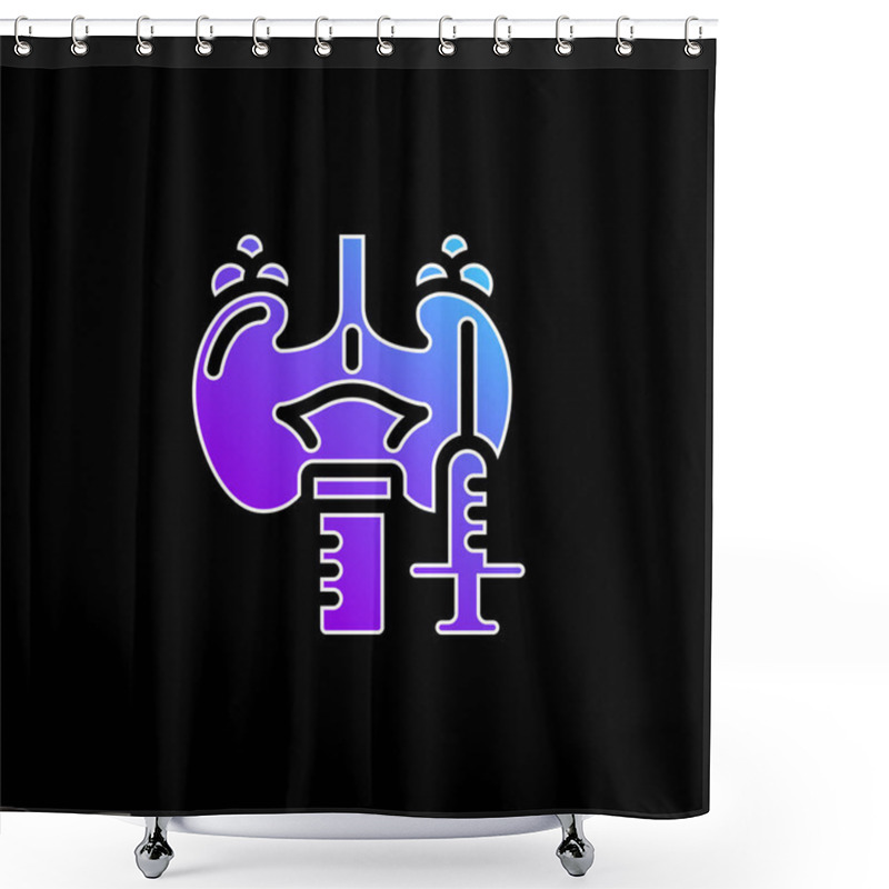 Personality  Adrenal Gland Blue Gradient Vector Icon Shower Curtains